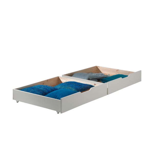 Bela pograd otroška postelja iz masivnega bora s prostorom za shranjevanje 90x200 cm PINO – Vipack-image-3
