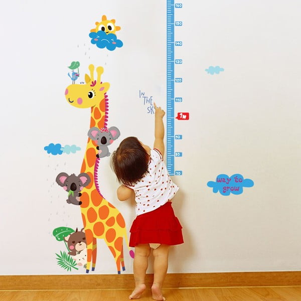 Otroška nalepka za merjenje višine za vrata/stenska 60x120 cm Giraffe & Koalas – Ambiance