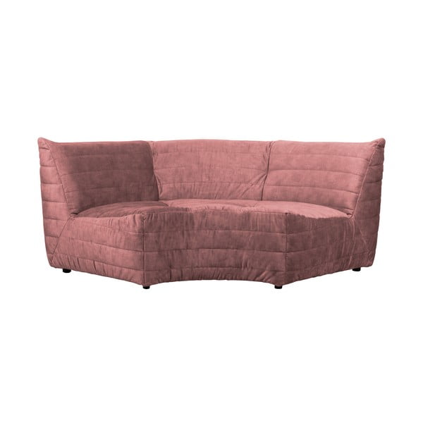 Svetlo rožnata žametna kotna sedežna garnitura (s kotom po izbiri) Bag – WOOOD
