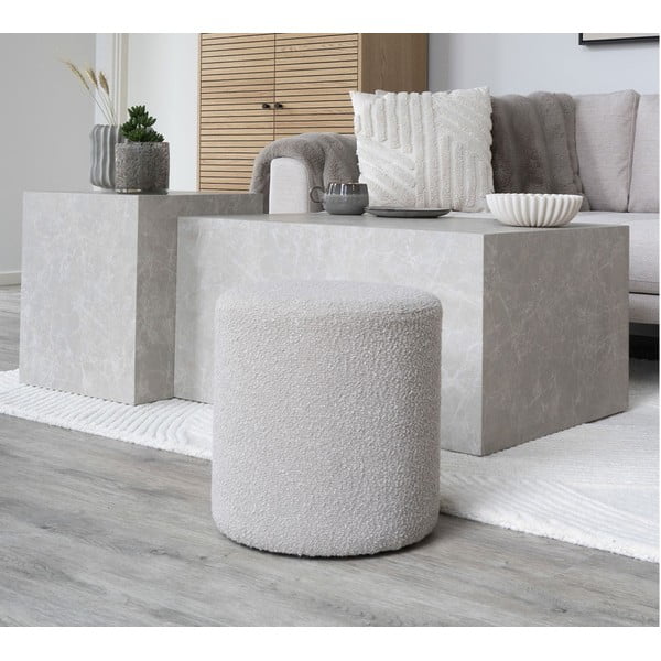 Bež tabure iz tkanine bouclé Ejby – House Nordic-image-1