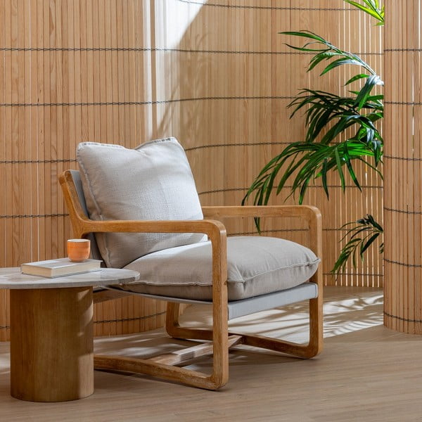 Fotelj v bež in naravni barvi – Ixia-image-1