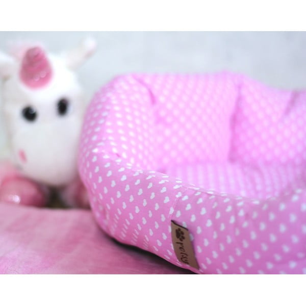 Rožnata bombažna postelja 65x50 cm Pinky - Petsy-image-2