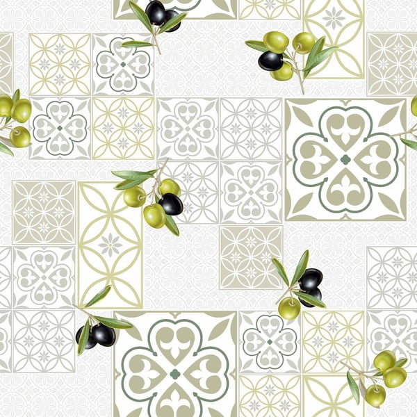 Povoščen namizni prt iz PVC-ja ø 160 cm Andalousie – douceur d'intérieur-image-1