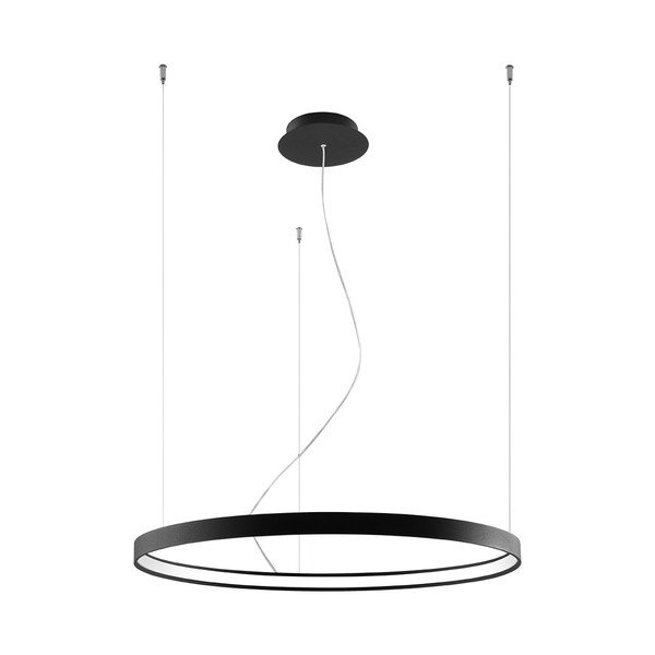 Črna aluminijasta LED viseča svetilka ø 78 cm RIO – Thoro