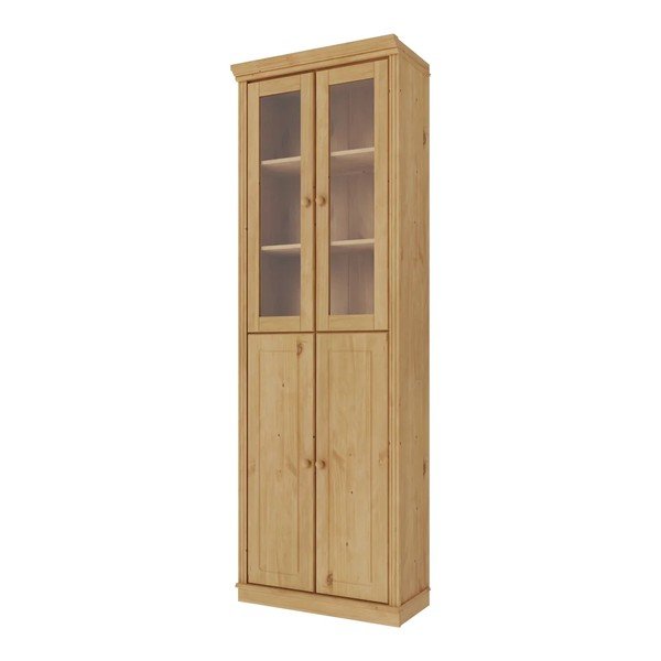 Vitrina iz masivnega bora v svetli naravni barvi 74x223x37 cm Anita – Støraa-image-3