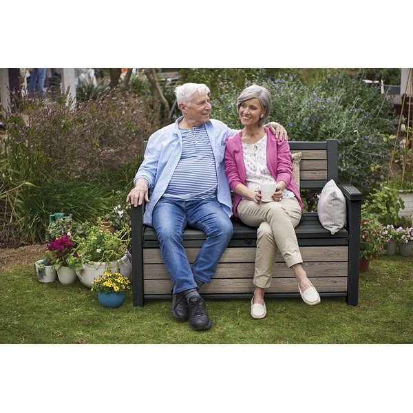 Rjava plastična vrtna klop Deco – Keter-image-3