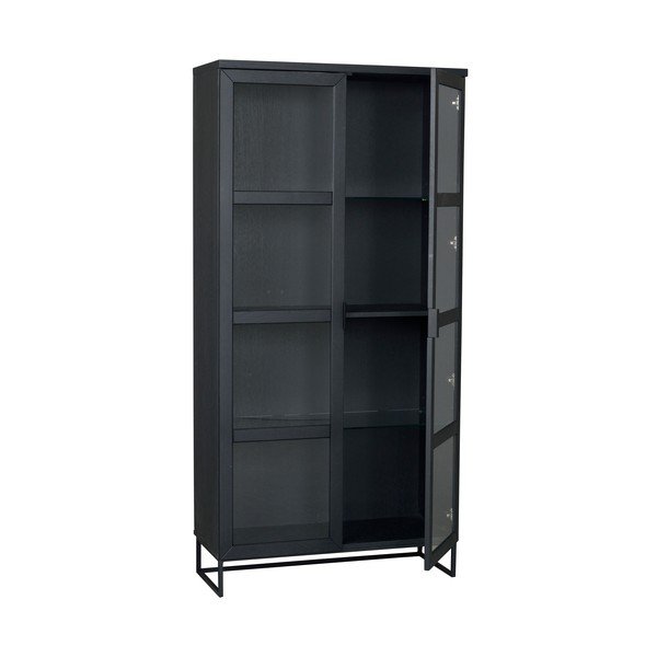 Črna hrastova vitrina 95x195 cm Everett - Rowico-image-3