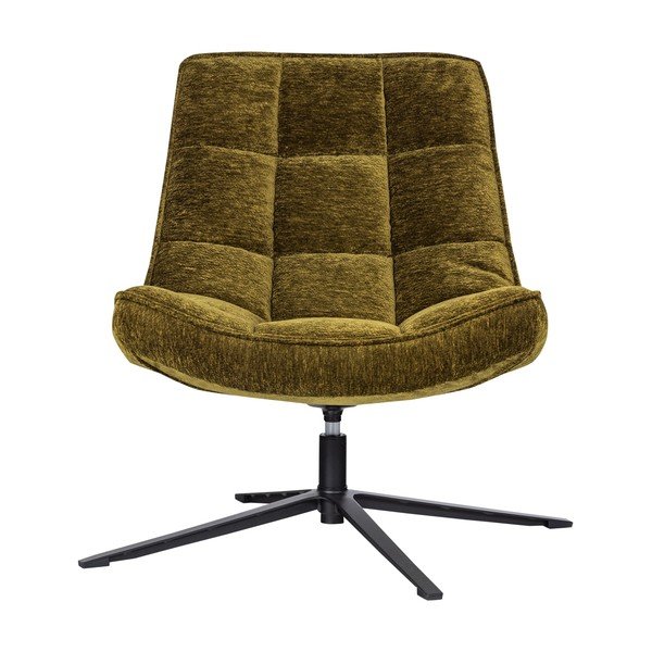 Zelen vrtljiv fotelj iz šenilje Maudi – WOOOD-image-2