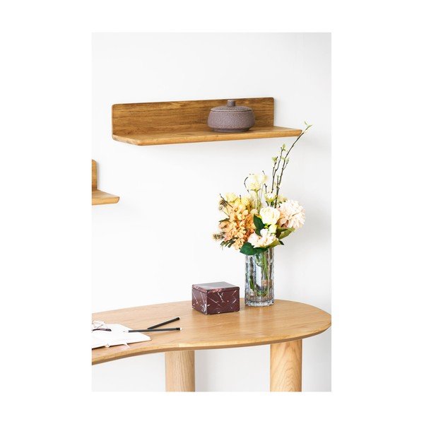 Polica iz masivnega hrasta v svetli naravni barvi 60 cm Salina – House Nordic-image-2