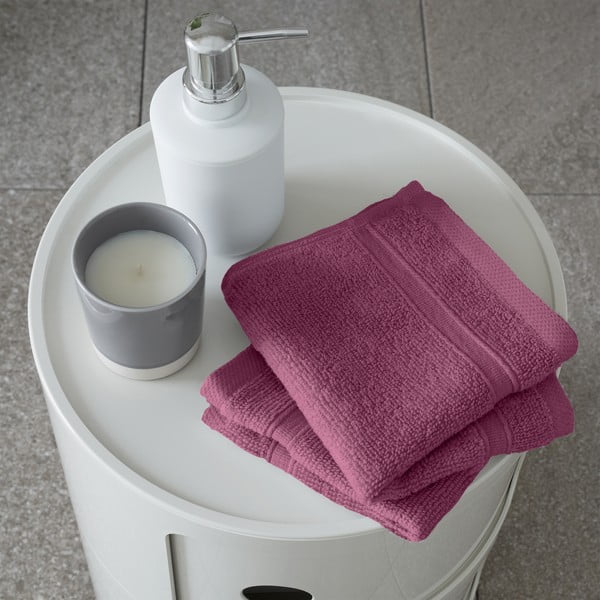 Temno rožnate frotirne bombažne brisače v kompletu 2 ks 30x30 cm Zero Twist – Catherine Lansfield-image-1