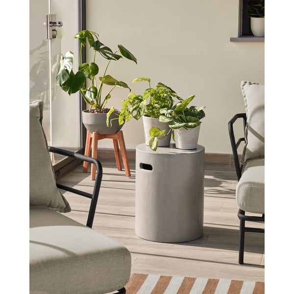 Siva betonska odlagalna mizica Kave Home Jenell, ⌀ 35 cm-image-2