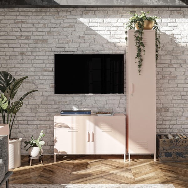 Rožnata kovinska omarica 38x185x40 cm Mission District – Støraa-image-1