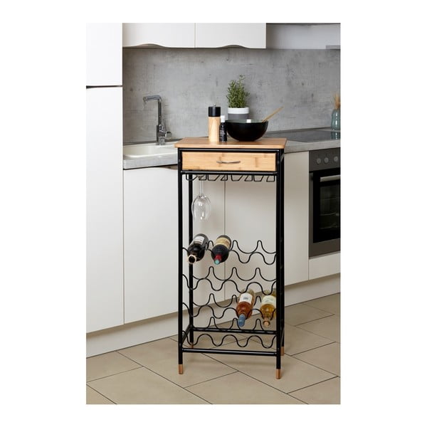 Črna kovinska vinska omara število steklenic 16, 48x95 cm Loft – Wenko-image-3