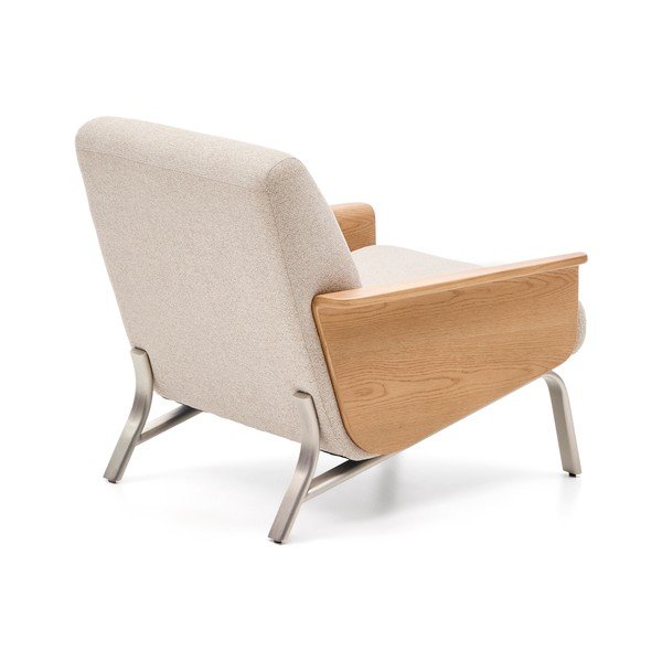 Bež fotelj iz šenilje Amsen – Kave Home-image-4