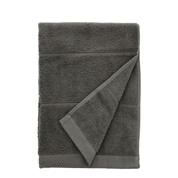 Temno siva frotirna bombažna brisača 50x100 cm Line – Södahl