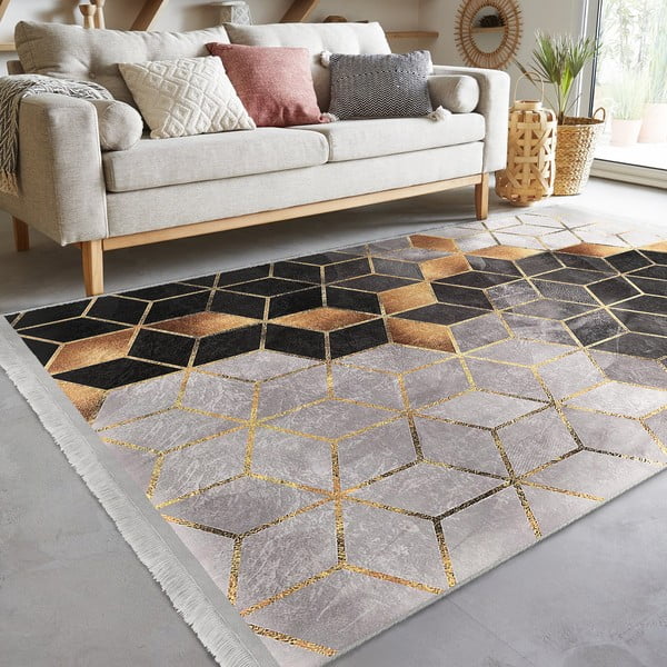 Preproga v sivo-zlati barvi 160x230 cm - Mila Home-image-4