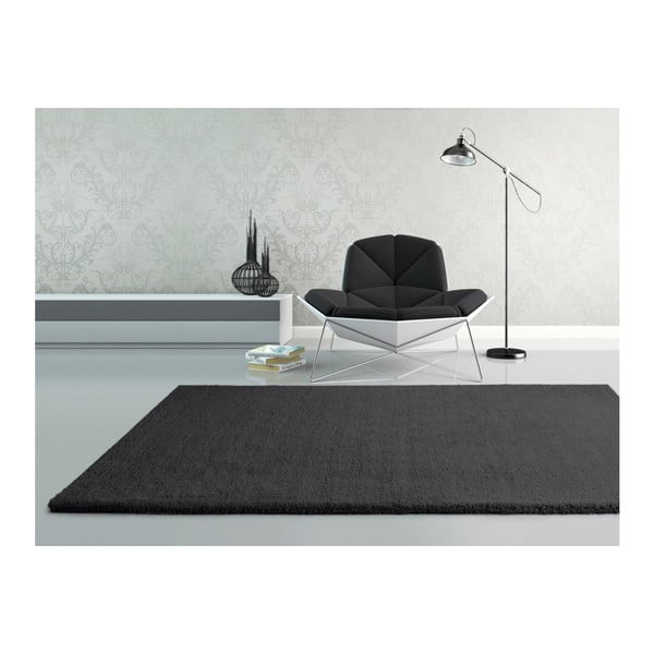 Antracitno črna preproga Universal Shanghai Liso, 80 x 150 cm-image-1