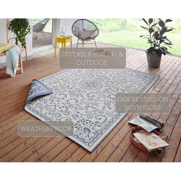Modro-krem zunanja preproga NORTHRUGS Leyte, 160 x 230 cm-image-4