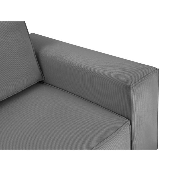 Temno siva žametna raztegljiva zofa Mazzini Sofas Azalea-image-1