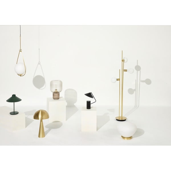 Rjava namizna svetilka s steklenim senčilom (višina 42 cm) Pirum – Hübsch-image-3