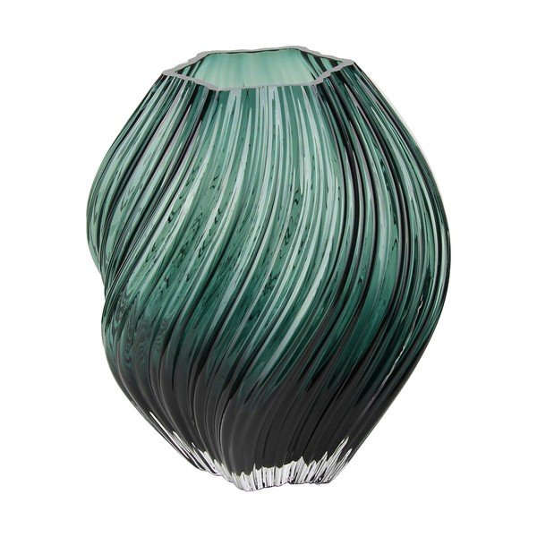 Temno zelena steklena ročno izdelana vaza (višina 23 cm) – House Nordic