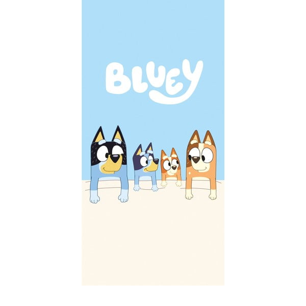 Modro-bež bombažna otroška brisača 70x140 cm Bluey – Jerry Fabrics