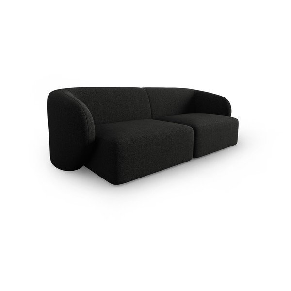 Črna sedežna garnitura iz šenilje 188 cm Paolo – Milo Casa-image-2
