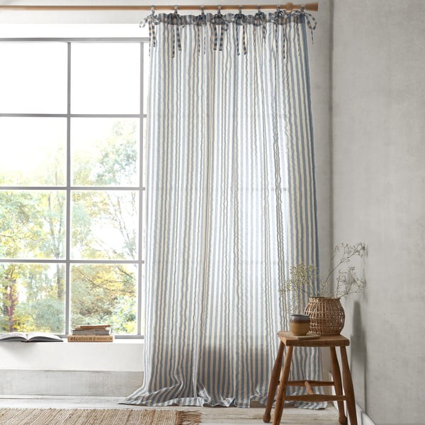 Modra prosojna zavesa 140x183 cm Zanzibar Stripe – Pineapple Elephant-image-1