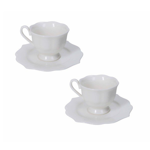 Bele skodelice v kompletu 2 ks iz porcelana new bone china 80 ml Queen – Brandani