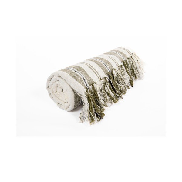 Zelena bombažna odeja 150x200 cm Indira – Tiseco Home Studio-image-4