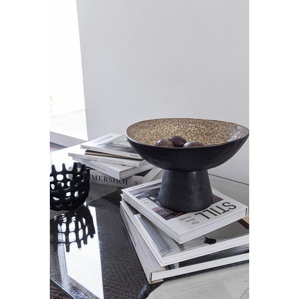 Črno-bež skleda iz kamenine ø 31,5 cm By Hand  – Mette Ditmer Denmark-image-2