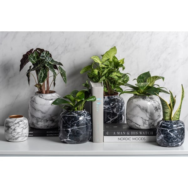 Črno-bela železna vaza PT LIVING Marble, višina 12,5 cm-image-4