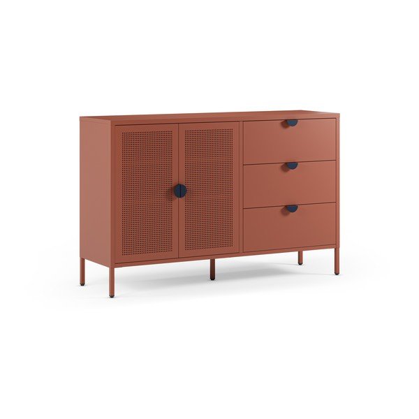 Kovinska komoda v barvi terakote 140x90x40 cm Sayla – Marckeric-image-4