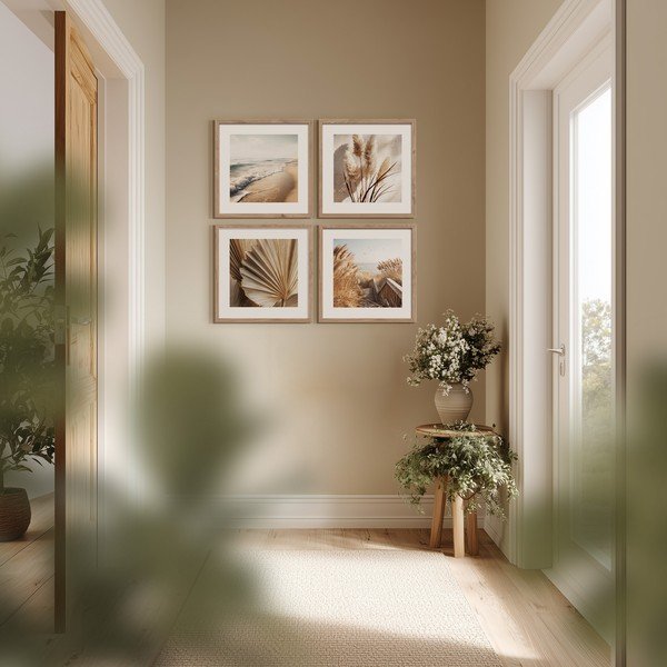 Tiskane slike v kompletu 4 ks z okvirjem 30x30 cm Boho Dreams – Styler-image-1