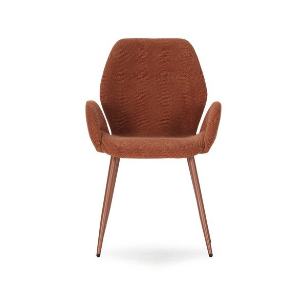 Oblazinjeni jedilni stoli v kompletu 2 ks v barvi terakote Ansu – Marckeric-image-2