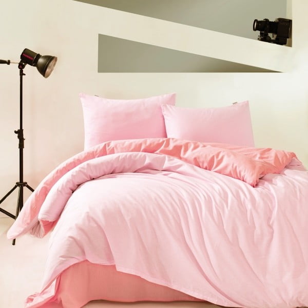 Roza bombažna posteljnina z rjuho Marie Claire Suzy, 160 x 220 cm