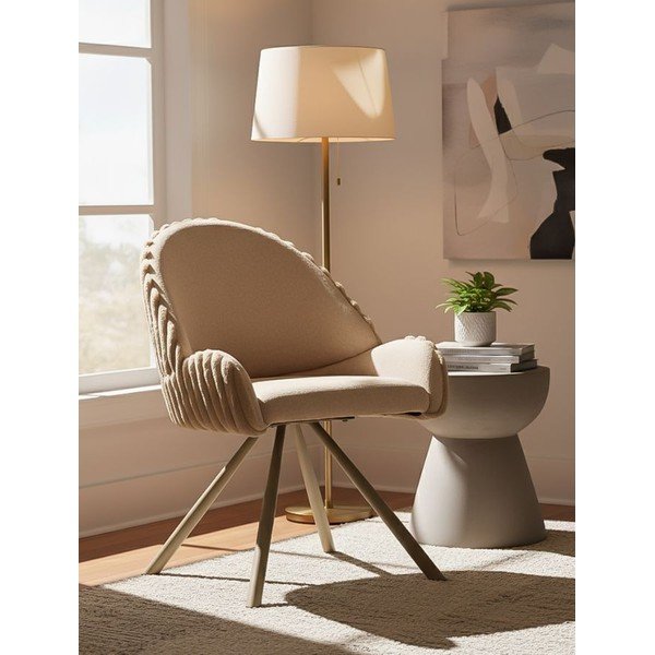 Kremno beli oblazinjeni jedilni stoli v kompletu z nasloni za roke 2 ks Stockholm – Mauro Ferretti-image-1