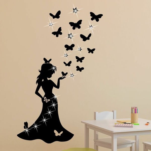 Nalepka s Swarovski Elements Princess in metulji