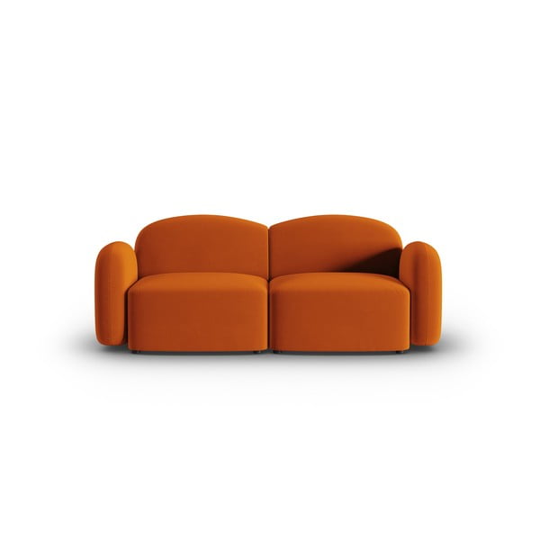 Oranžna žametna sedežna garnitura 194 cm Blair – Micadoni Home