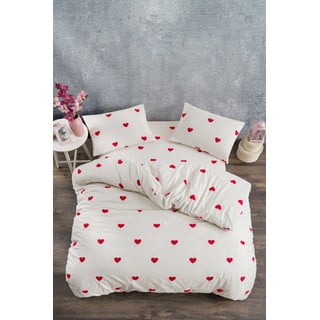 Kremno bela posteljnina za zakonsko posteljo/podaljšana iz renforce bombaža z rjuho/4-delna 200x220 cm Mini Hearts – Mila Home