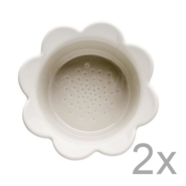 Komplet 2 bež porcelanastih skled Sagaform Piccadilly Flowers, 13 x 6,5 cm