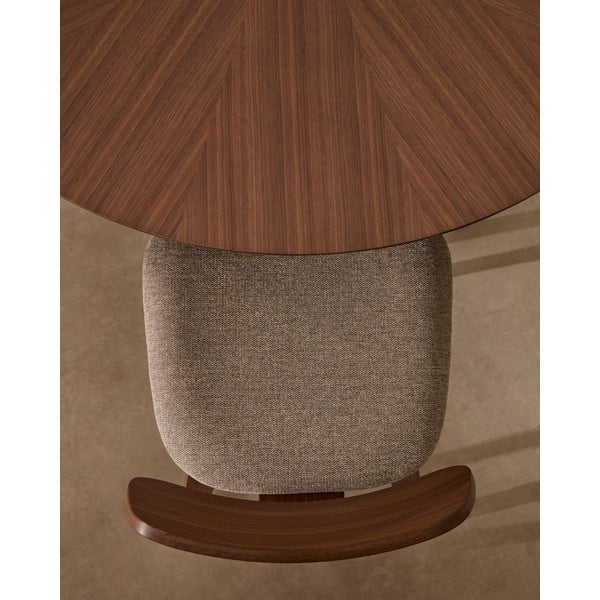 Okrogla jedilna miza z mizno ploščo v orehovem dekorju ø 120 cm Naanim – Kave Home-image-1