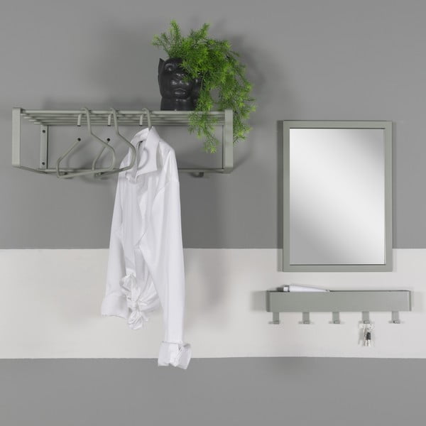 Prašno zelen kovinski stenski obešalnik s polico 52 cm Dax Play – Spinder Design-image-1