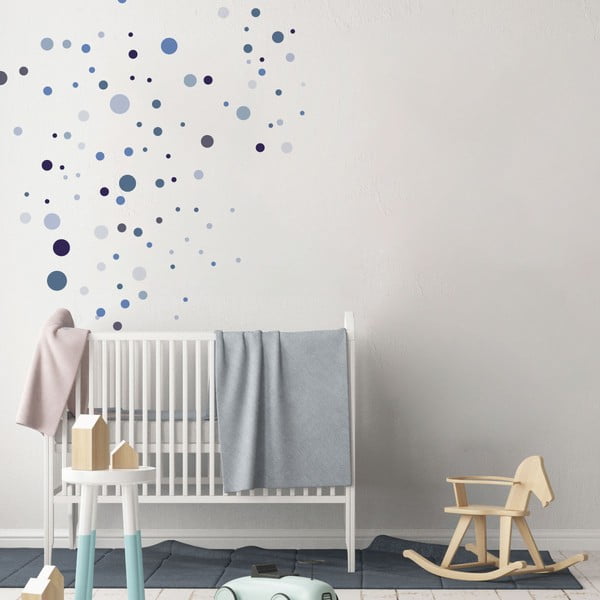 Set 100 modrih stenskih nalepk Ambiance Round Stickers-image-3