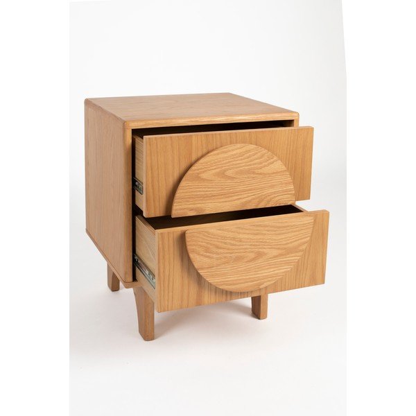 Nočna omarica v hrastovem dekorju v naravni barvi Groove – Zuiver-image-3