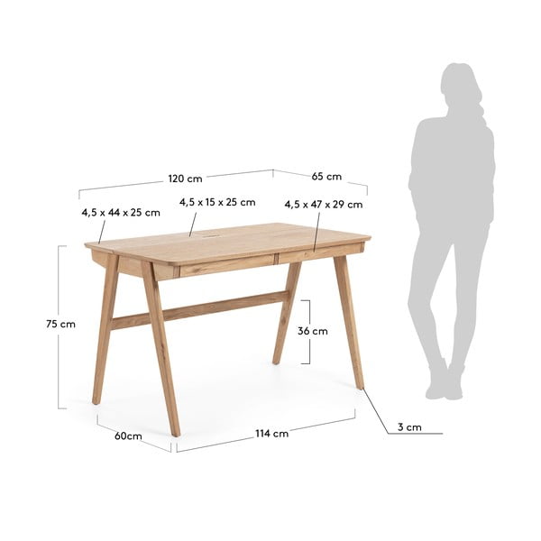 Pisalna miza Kave Home Jakes Natural, 120 x 65 cm-image-4