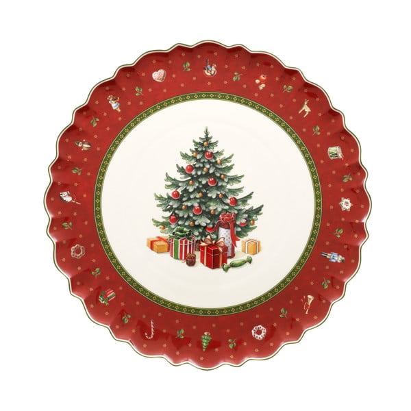 Belo-rdeč porcelanast božični krožnik Toy´s Delight Villeroy&Boch, ø 33 cm