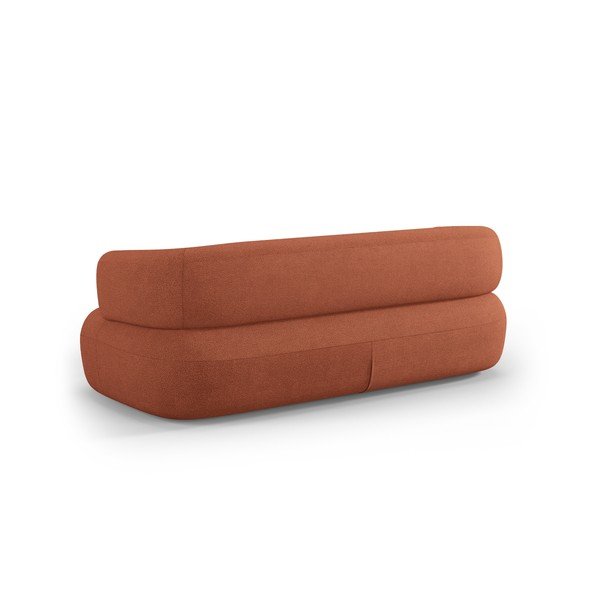 Sedežna garnitura iz tkanine bouclé v barvi terakote 178 cm Jenny – Micadoni -image-3