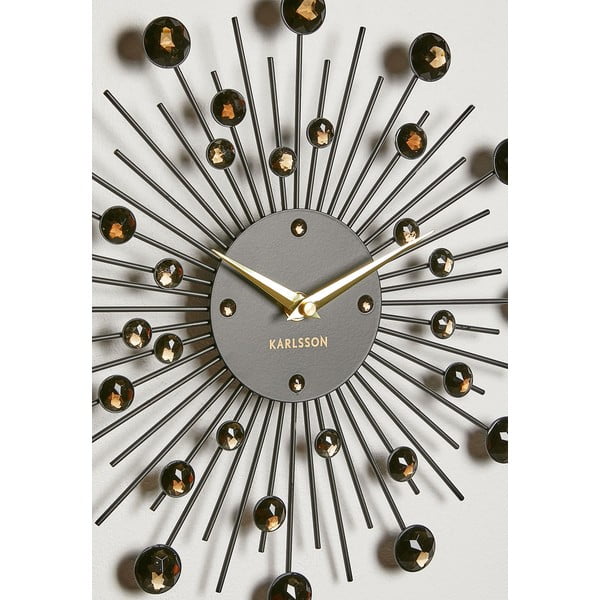 Stenska ura s črnimi kristali Karlsson Sunburst-image-3