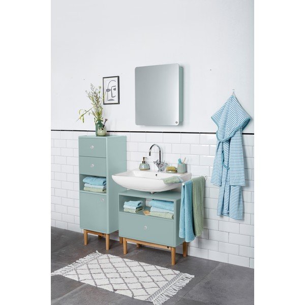 Mint zelena stenska/z ogledalom kopalniška omarica 50x58 cm Color Bath – Tom Tailor-image-1